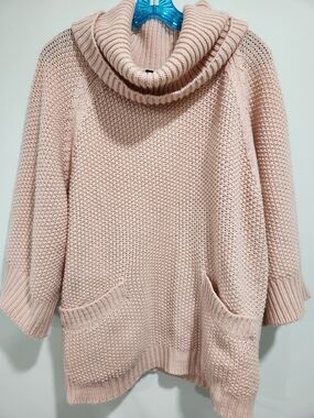 Cowl Neck Pocket Sweater in Blush